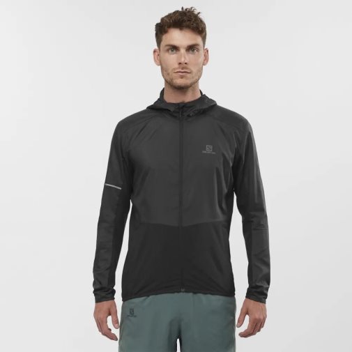 Black Salomon Agile Men's Windbreaker | IE LE8567